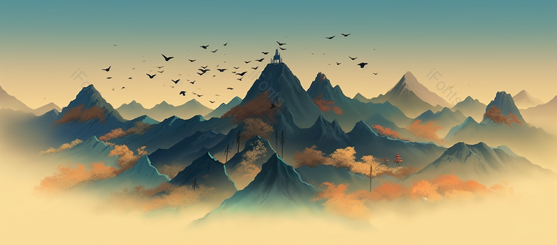 山顶山峰山脉山水国画背景图,插画/手绘图,插画/手绘图库,插画/手绘图下载,插画/手绘